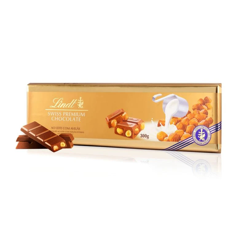LINDT BARRA AO LEITE COM AVELA 300G