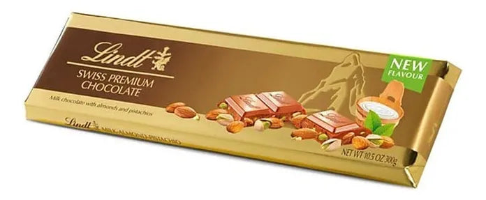 LINDT BARRA AMENDOAS E PISTACHE 300G
